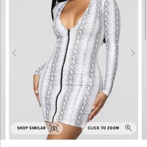 Mini leather snakeskin dress